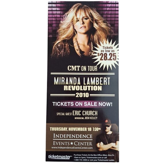 Miranda Lambert Concert Stage Used Lyrics Sheet King of the Road and 2010 Flyer - Picture 3 of 4